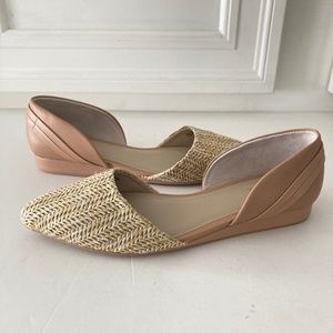 NWOT Seychelles Great Escape Neutral Rattan Leather Pointed Toe Flats Sz 10